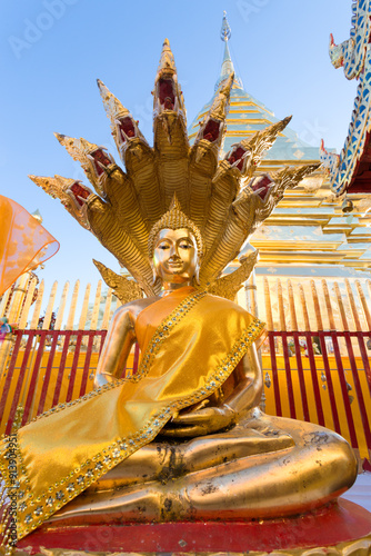 Buddha statue inside Wat Phra Doi Suthep temple, Chiang Mai, Thailand