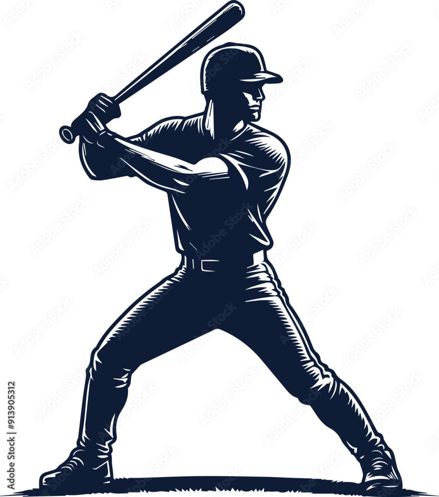 Baseball player Playing pose black silhouette vector on white background Baseball player Playing pose black silhouette vector on white background