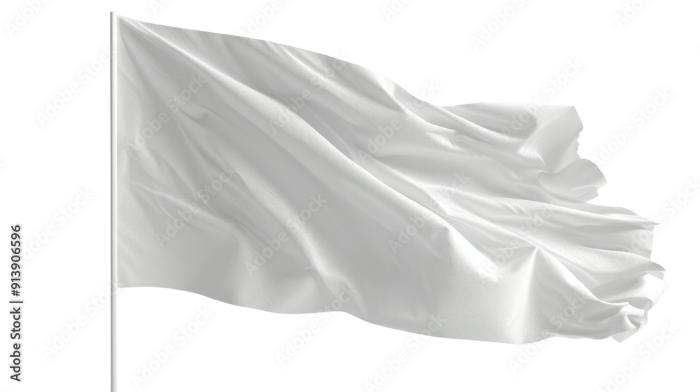 Obraz premium White flag on transparent background