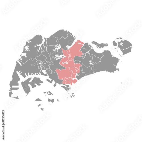 Central Singapore Community Development Council map. Vector illustration.