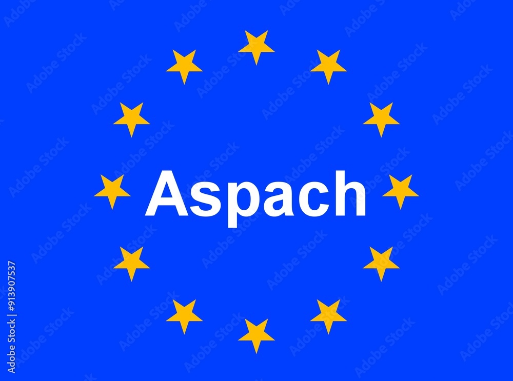 Illustration einer Europaflagge mit der Aufschrift Illustration einer Europaflagge mit der Aufschrift