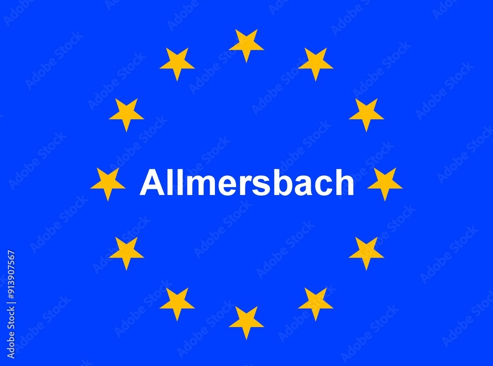 Illustration einer Europaflagge mit der Aufschrift Illustration einer Europaflagge mit der Aufschrift