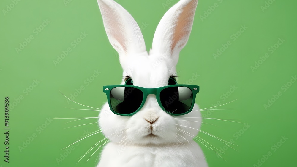 Cool bunny with sunglasses on colorful background. Cool bunny with sunglasses on colorful background.
