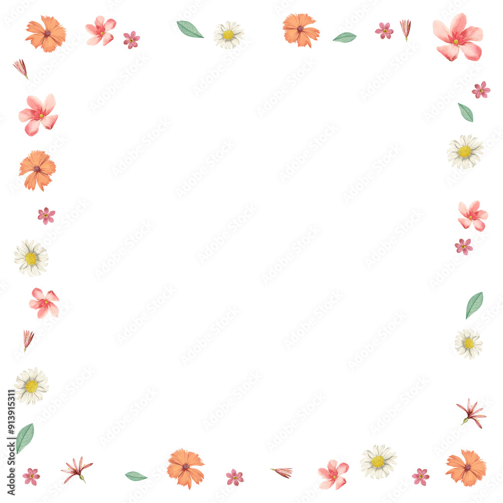 Spring flower frame png background, aesthetic design Spring flower frame png background, aesthetic design