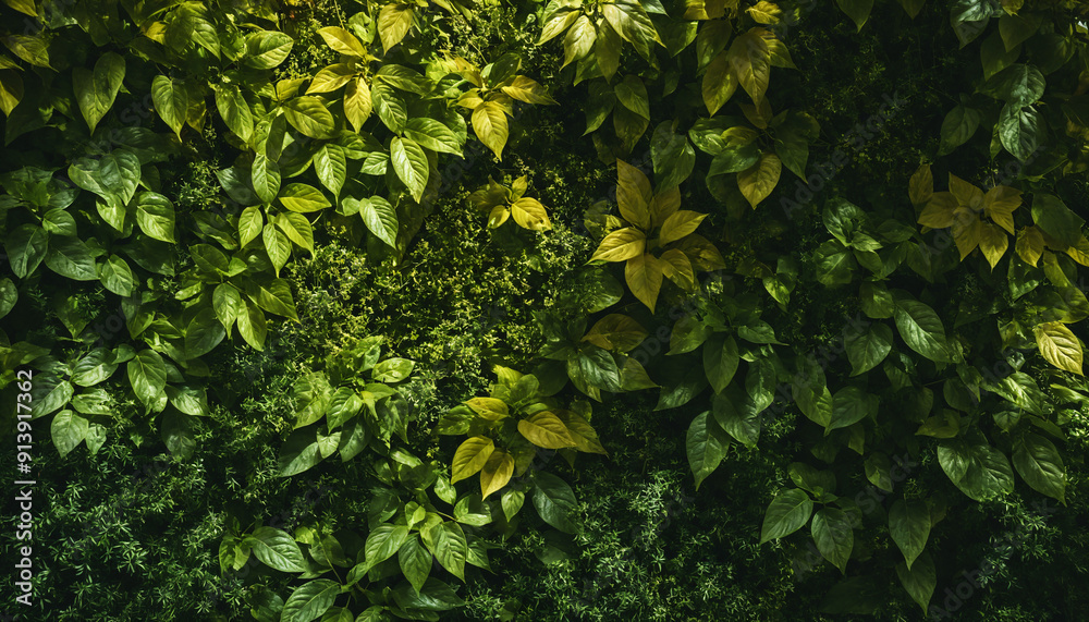 Obraz premium A plant wall, vertical garden.