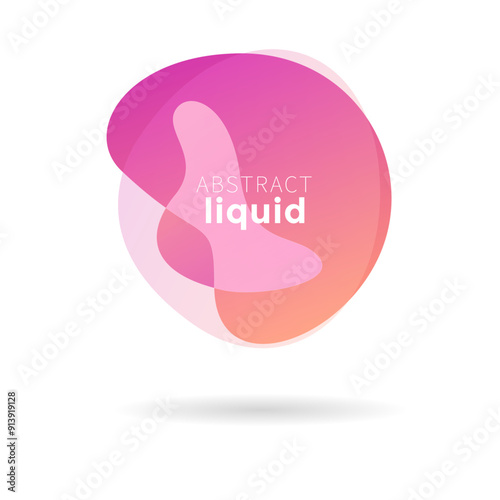 Pink ribbon with text, Modern of abstract banners vector. flat geometric liquid gradient color, pink bubble speech, Pink liquid