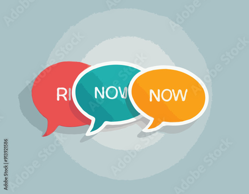 Register Now Speech Bubble Label vector illustration