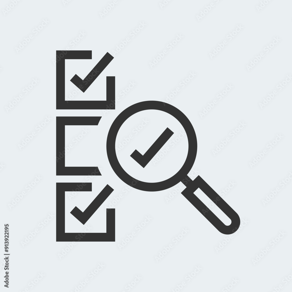 Inspection, examination related line icon design Inspection, examination related line icon design