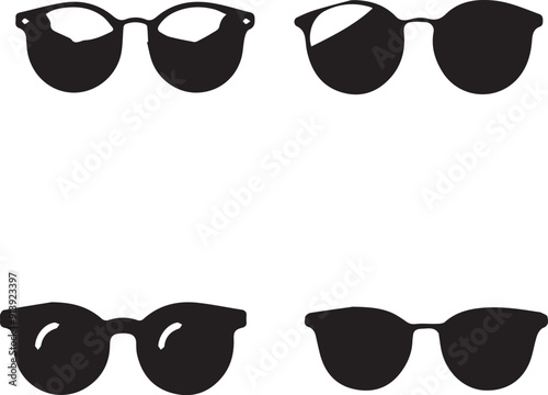 sunglasses silhouette, sunglasses icon, sunglasses vector, 