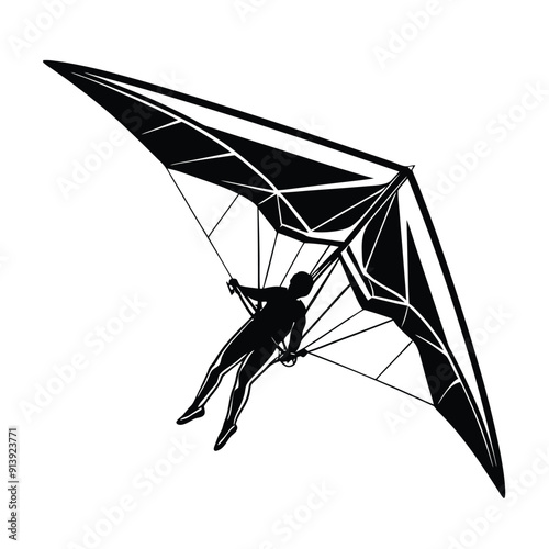 Hang Glider Silhouette Vector