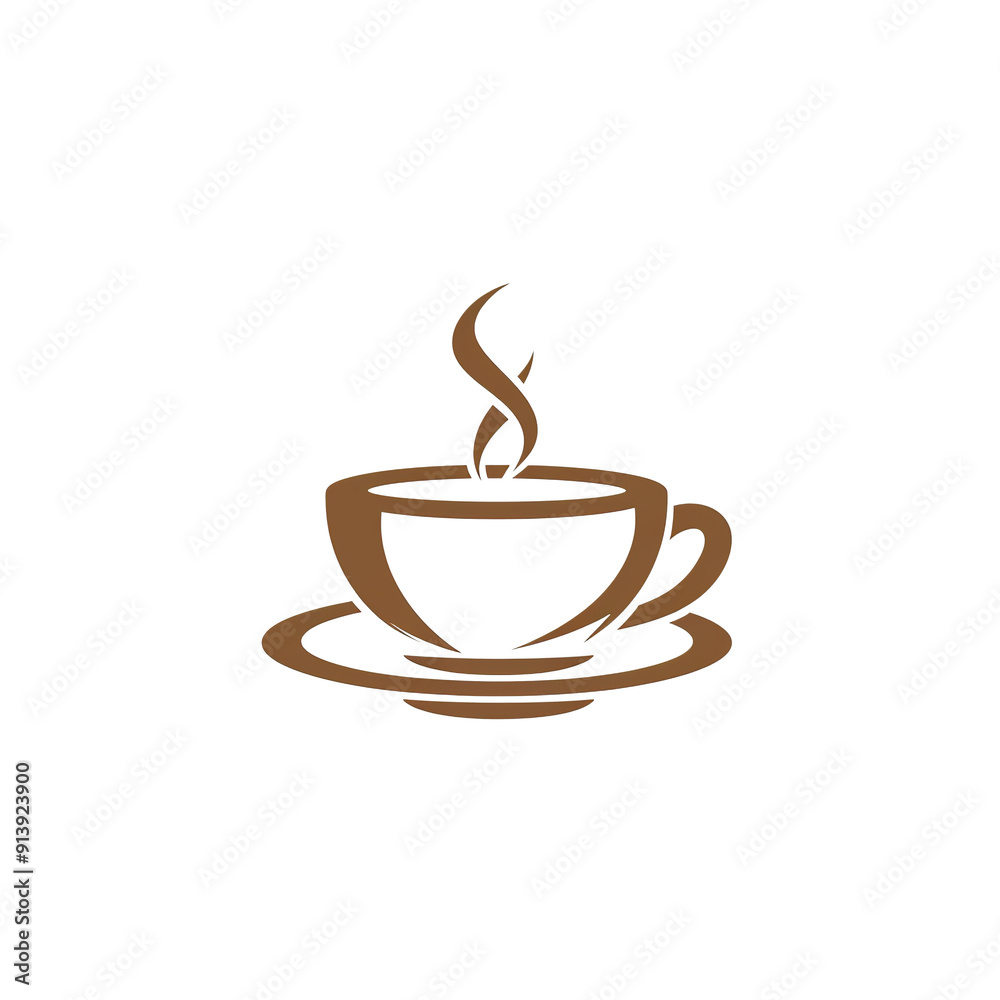 Fototapeta premium A stylized coffee cup with steam rising from it, generative ai image