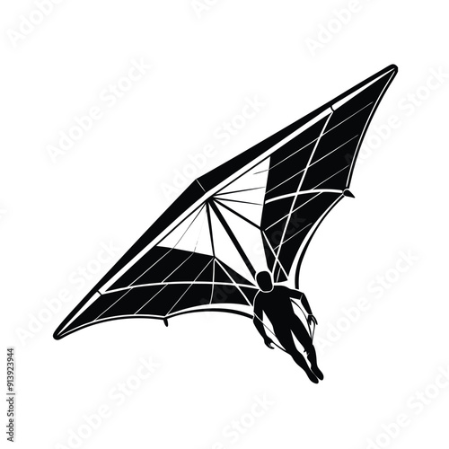 Hang Glider Silhouette Vector