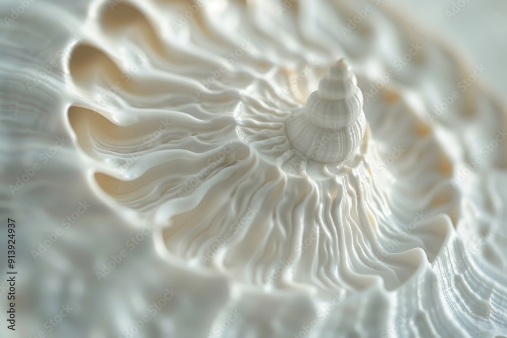 A mesmerizing close-up of a flawless seashell, showcasing its swirling spiral design and silky smooth surface. The image invites the viewer to appreciate the intricate beauty of nature. A mesmerizing close-up of a flawless seashell, showcasing its swirling spiral design and silky smooth surface. The image invites the viewer to appreciate the intricate beauty of nature.