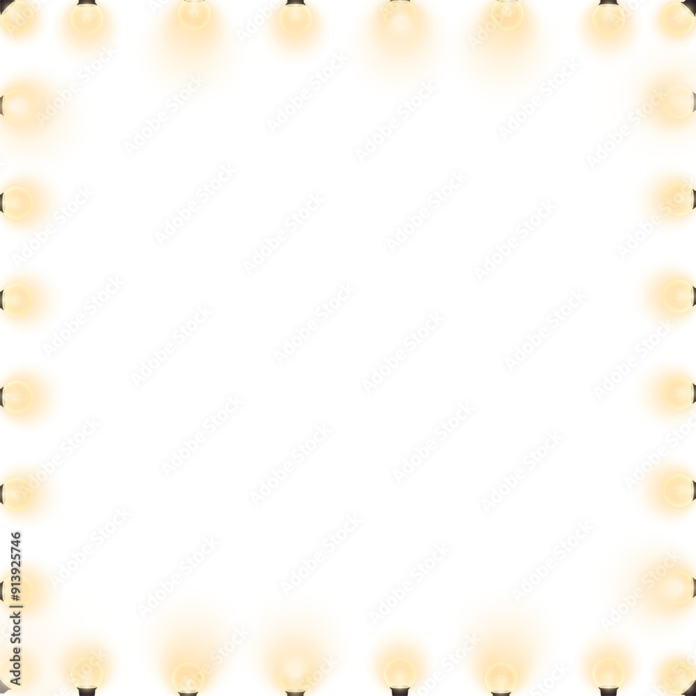 Festive lights png frame, square design, transparent background Festive lights png frame, square design, transparent background