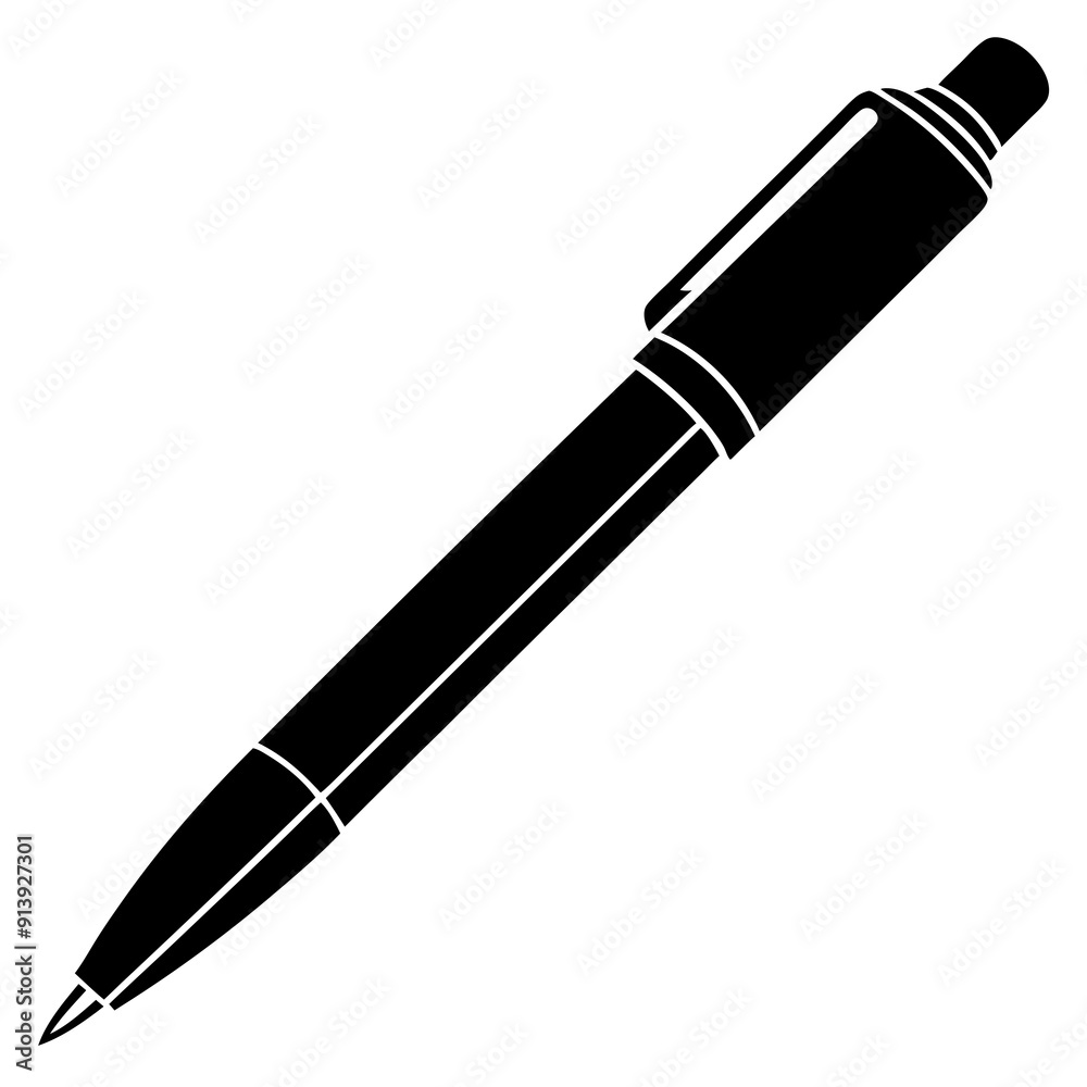 Pen icon silhouette vector illustration Pen icon silhouette vector illustration
