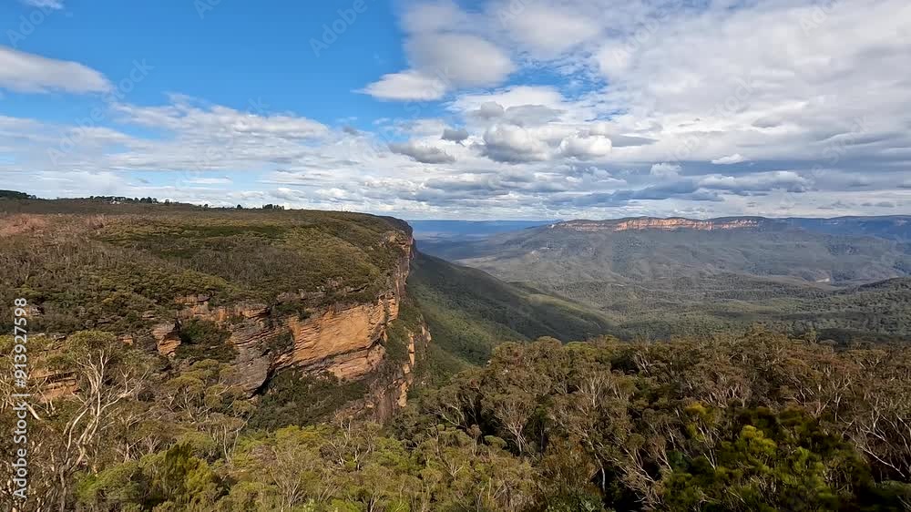 Landscape Nature Blue Mountains National Park of Katoomba , New South Wales, Australia, on the north escarpment of the Jamison Valley - Stable Footage Nature Track in National Park Travel Sydney Landscape Nature Blue Mountains National Park of Katoomba , New South Wales, Australia, on the north escarpment of the Jamison Valley - Stable Footage Nature Track in National Park Travel Sydney