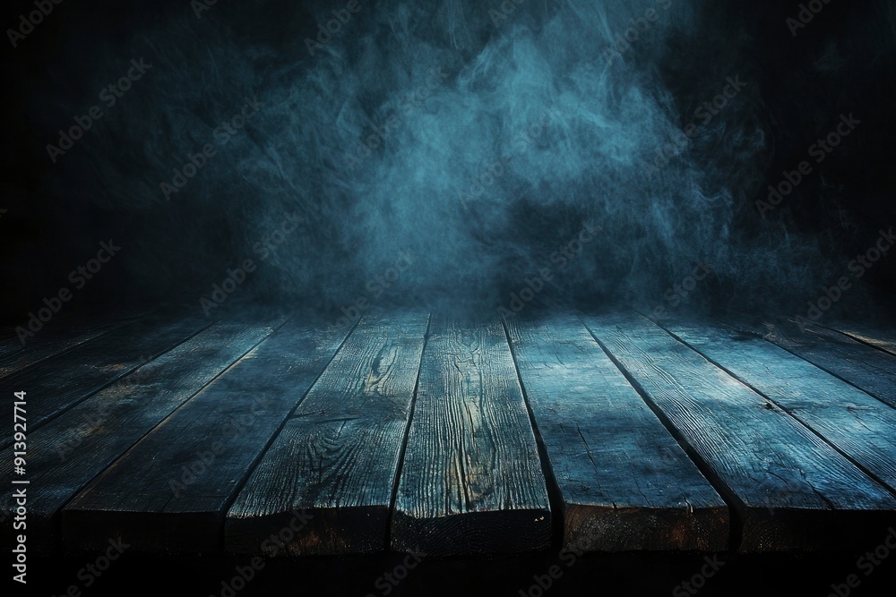 Halloween Spooky background with empty wooden planks, dark horror background. with generative ai Halloween Spooky background with empty wooden planks, dark horror background. with generative ai