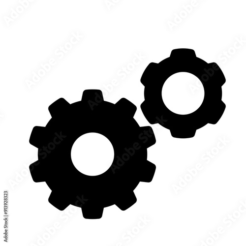 gears labor and construction solid fill icon
