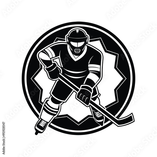 Canvas Print Ice Hockey Silhouette Vector