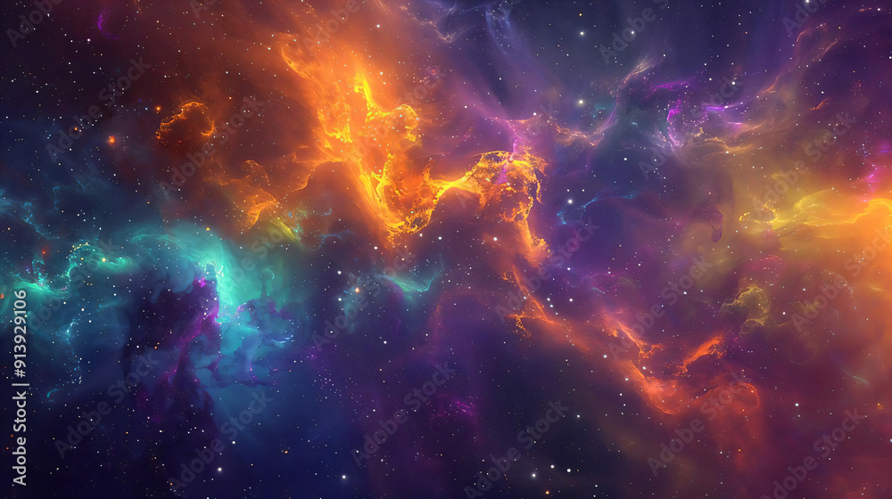 Cosmic Nebula with Stars. Cosmic Nebula with Stars.