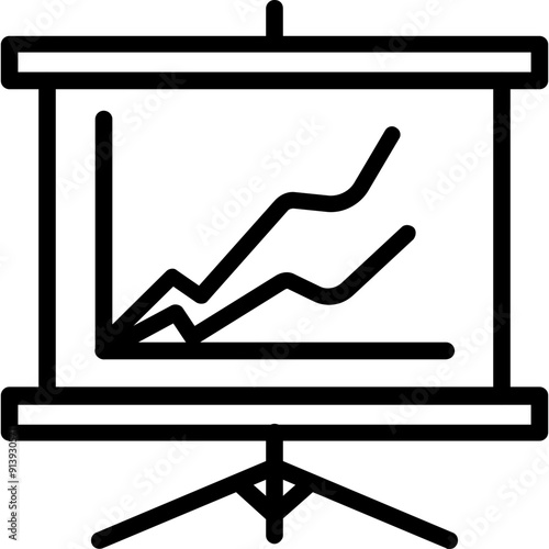 Flip Chart vector icon in outline style 