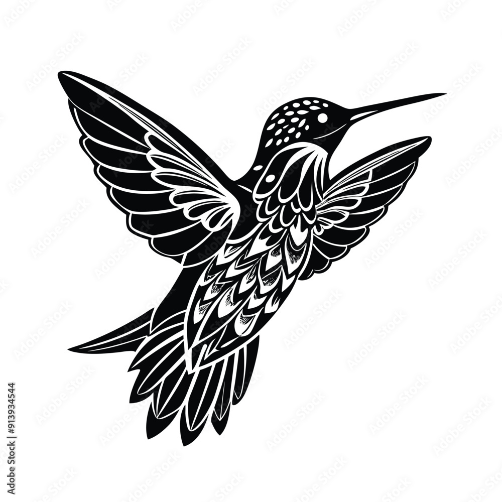 Obraz premium Creative Hummingbird Silhouette Vector