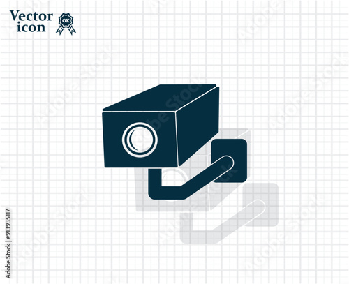 Dark colored vector icon with shadow on a light checkered background