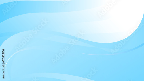 Smooth blue wave isolate on light blue background.