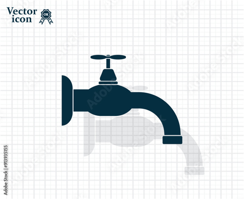 Dark colored vector icon with shadow on a light checkered background