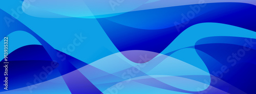 Smooth blue wave isolate on light blue background.