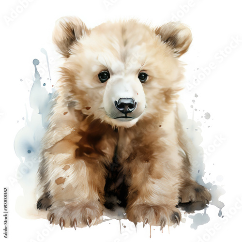Watercolor Polar bear, clipart Illustration, Generative Ai
