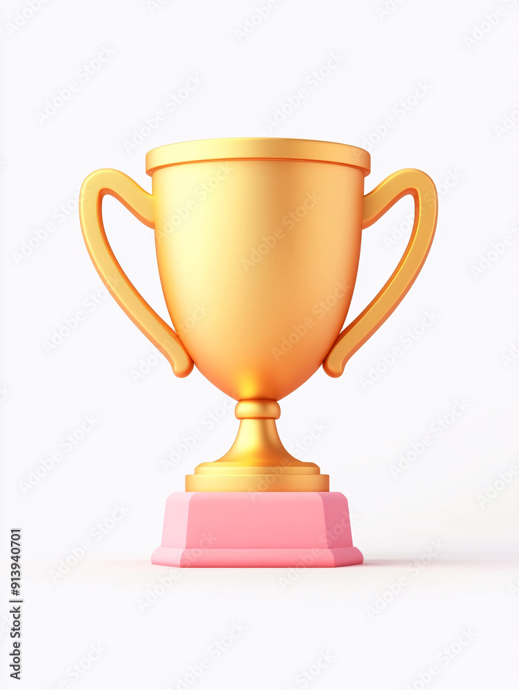 3D trophy icon model Championship game winning concept illustration 3D trophy icon model Championship game winning concept illustration