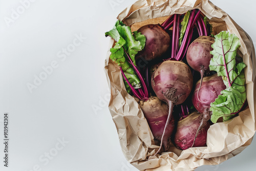 Assorted Beets Bunched Together on a Clean White Background, High-Resolution Image of Root Vegetables for Organic Produce photo