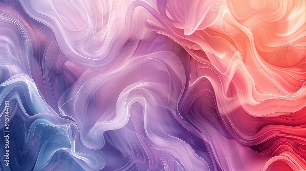 Obraz premium Soft Pastel Waves in Harmonious Silken Swirls
