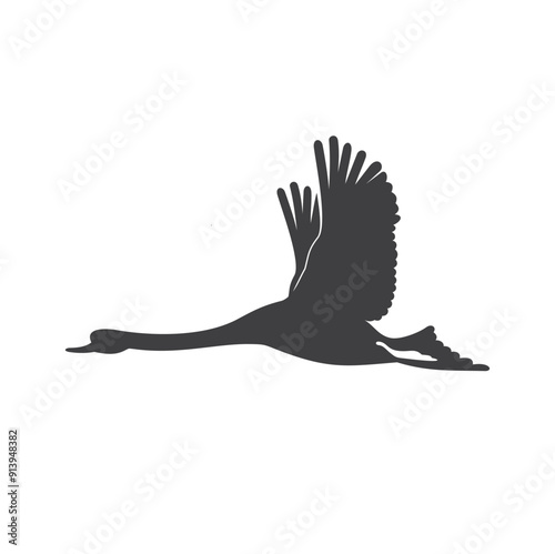 illustration of Swan, bird of the genus Cygnus, vector art.