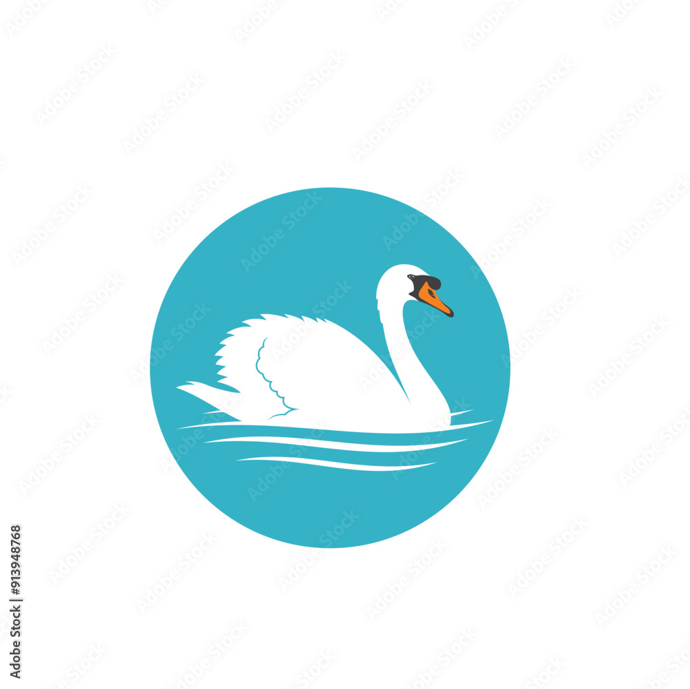 Obraz premium illustration of Swan, bird of the genus Cygnus, vector art.