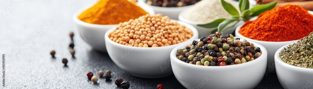 Various Spices in White Bowl Various Spices in White Bowl