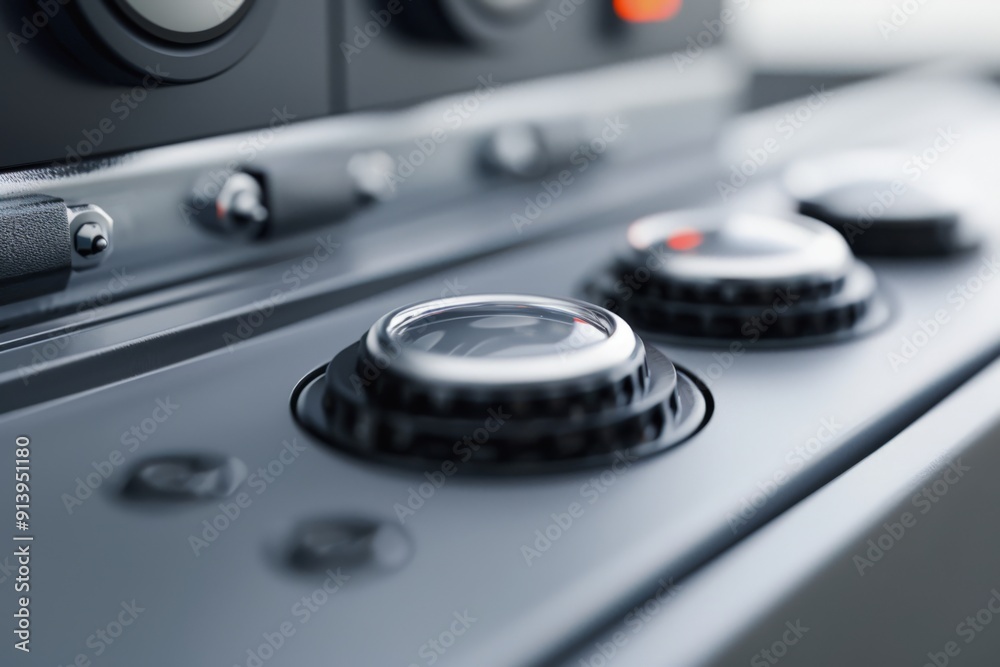 A futuristic push-button embedded in a sleek control panel, surrounded by intricate circuitry and LED lights. The button glows with a soft blue light, inviting interaction. A futuristic push-button embedded in a sleek control panel, surrounded by intricate circuitry and LED lights. The button glows with a soft blue light, inviting interaction.