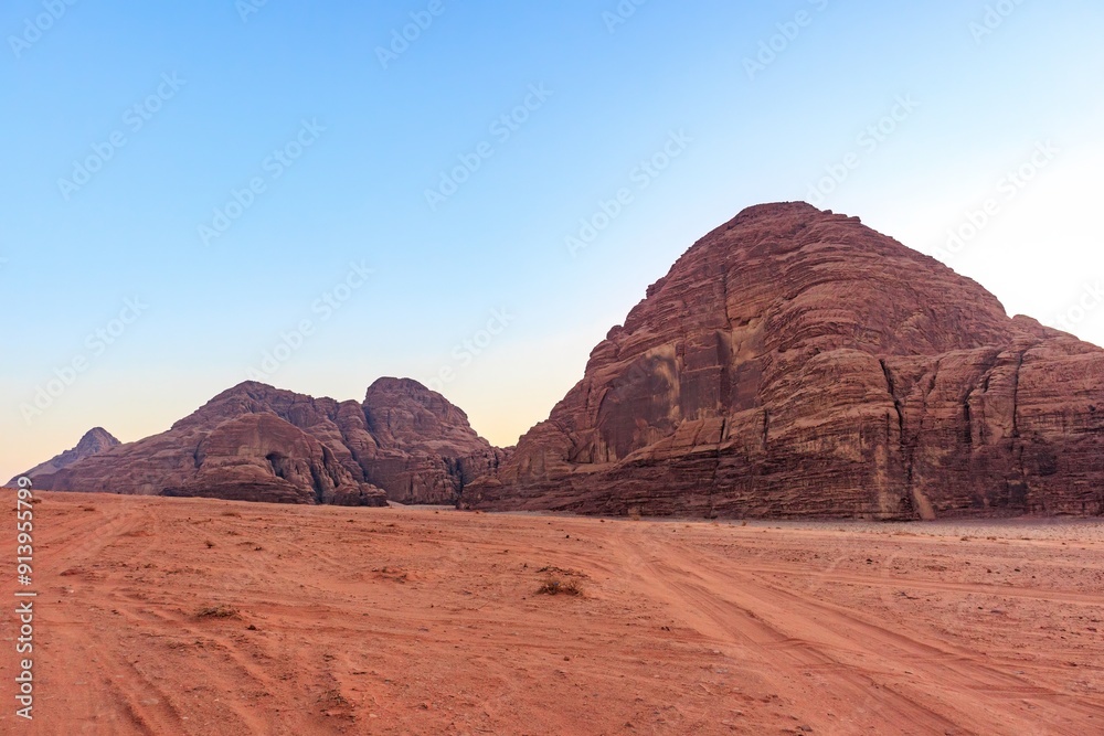 Fototapeta premium Landscape of the Wadi Rum desert in Jordan