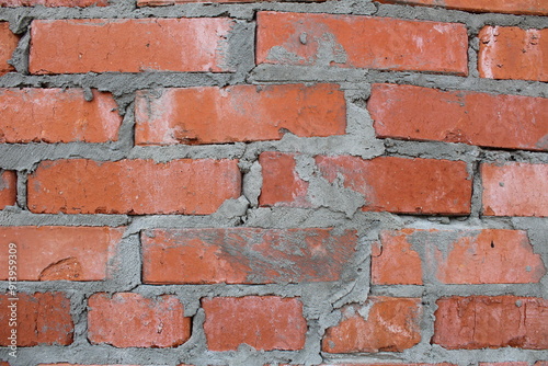 Red Brick Wall Grunge  Abstract Textured Background with Old Dirty and Vintage Pattern