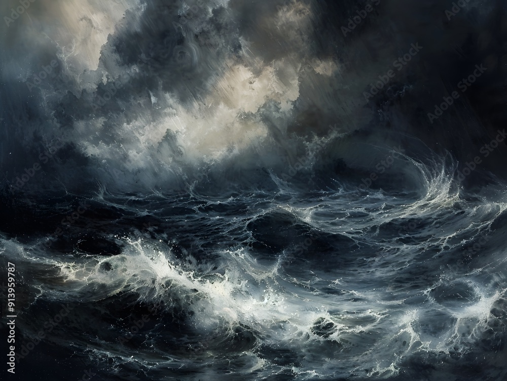 Obraz premium chaos dark ocean storm