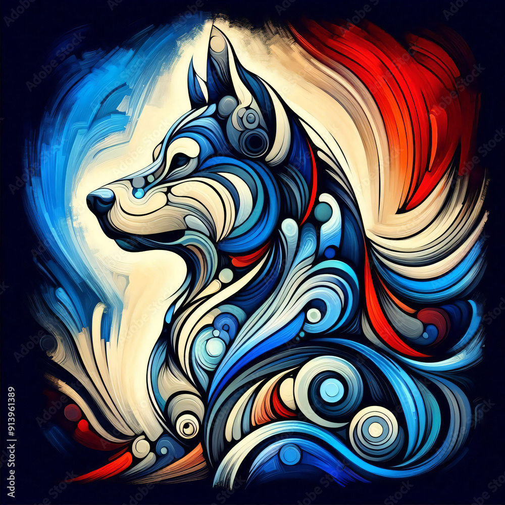 abstract dog painting abstract dog painting