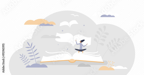 Books message as literature meaning and author moral idea tiny person concept, transparent background.Creative idea presenting method with hidden information illustration.