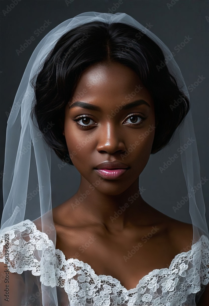 Bride in Wedding Veil and Lace Dress Bride in Wedding Veil and Lace Dress