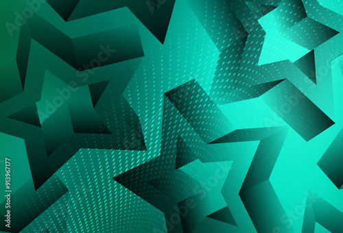 Light Green vector layout with bright stars.