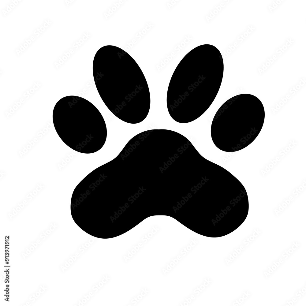 Cat and dog paw icon isolated on white background.
Cat and dog paw icon isolated on white background.