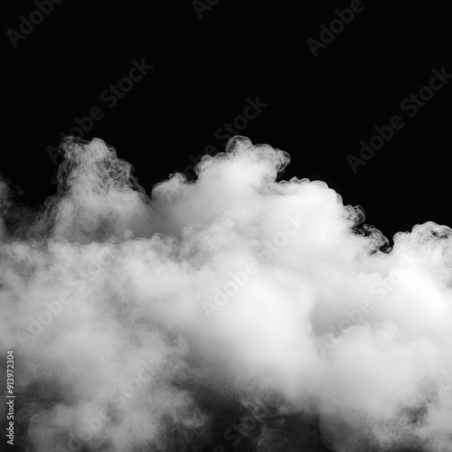 Abstract image of white smoke billowing against a black background.