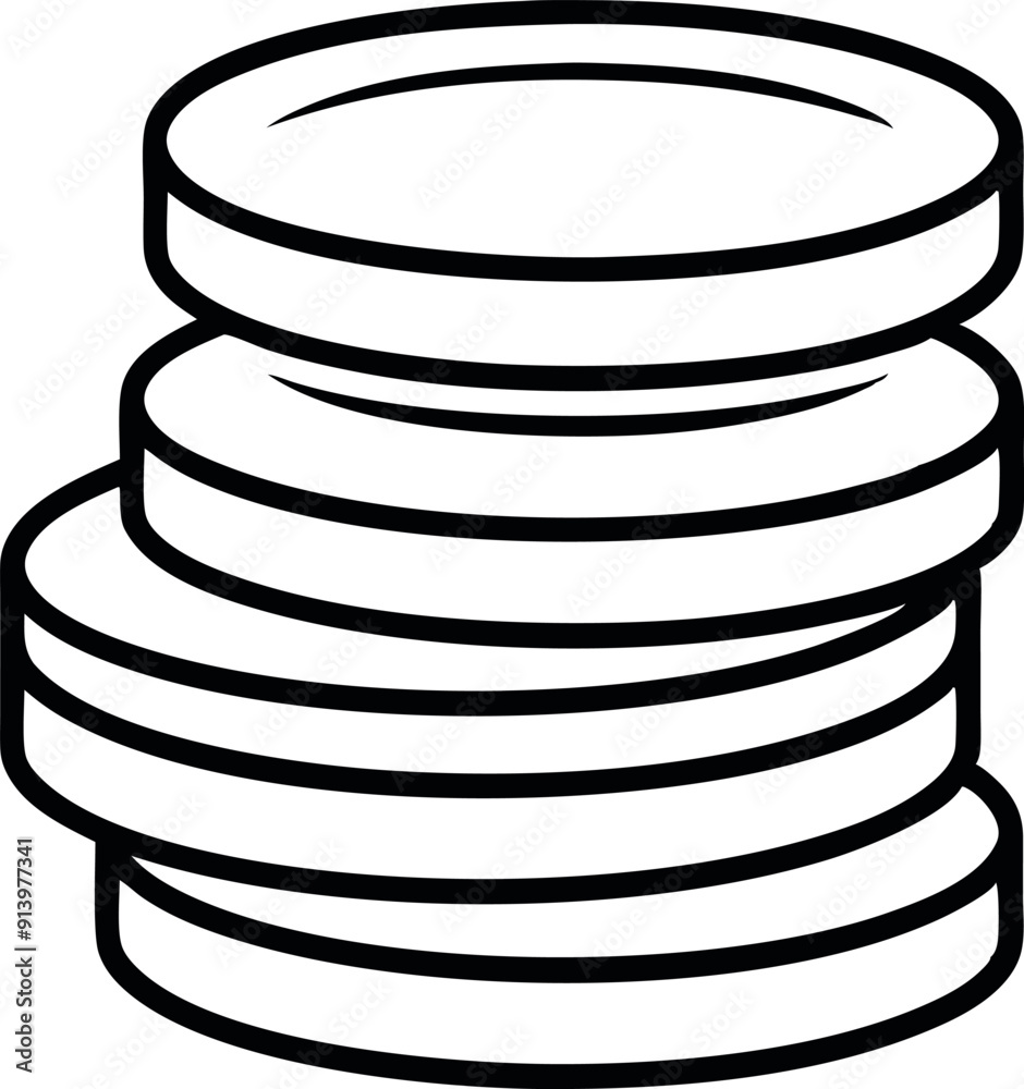 Stack of Coins Icon for Finance and Economy Concepts Stack of Coins Icon for Finance and Economy Concepts