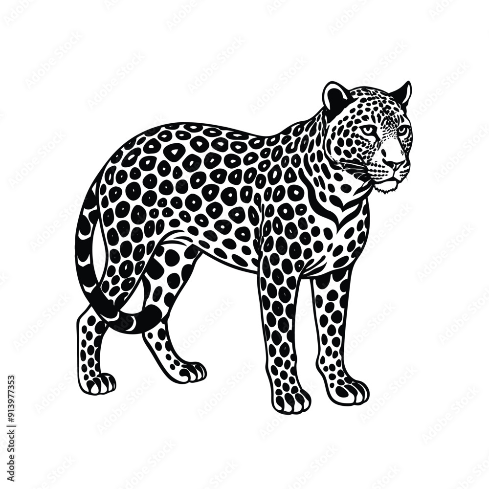 Fototapeta premium Leopard Silhouette Vector