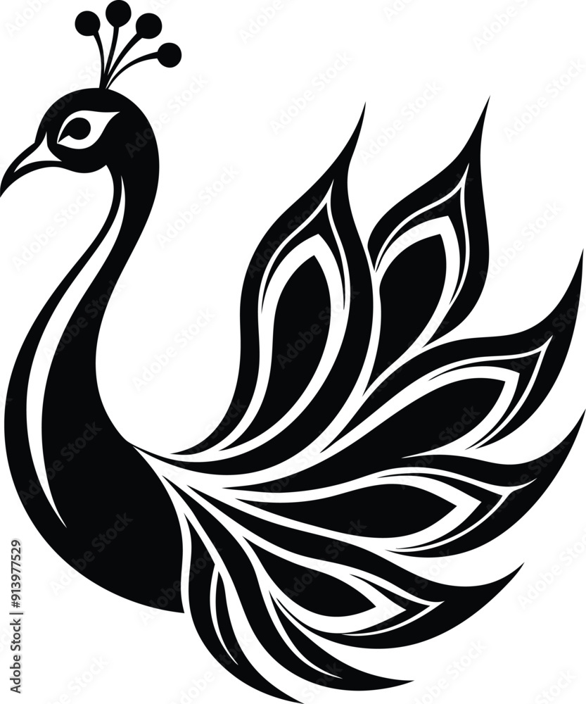 Obraz premium Colorful peacock logo